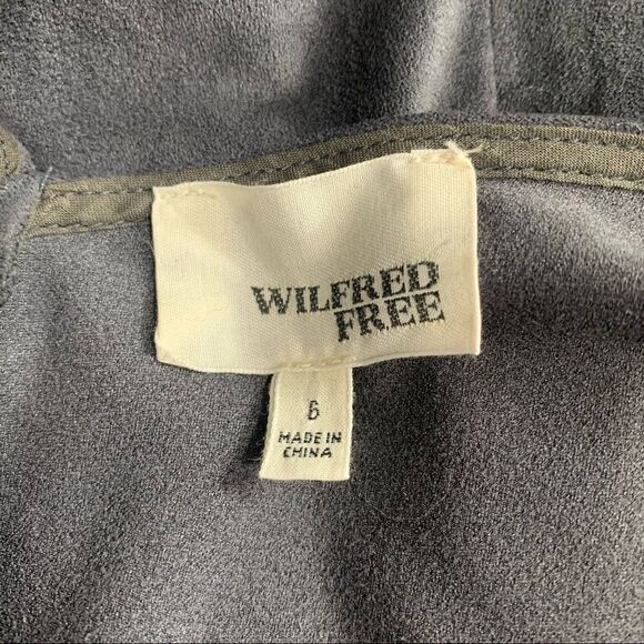 Wilfred Free Faux Suede Jones V-Neck Mini Dress - Picture 7 of 8